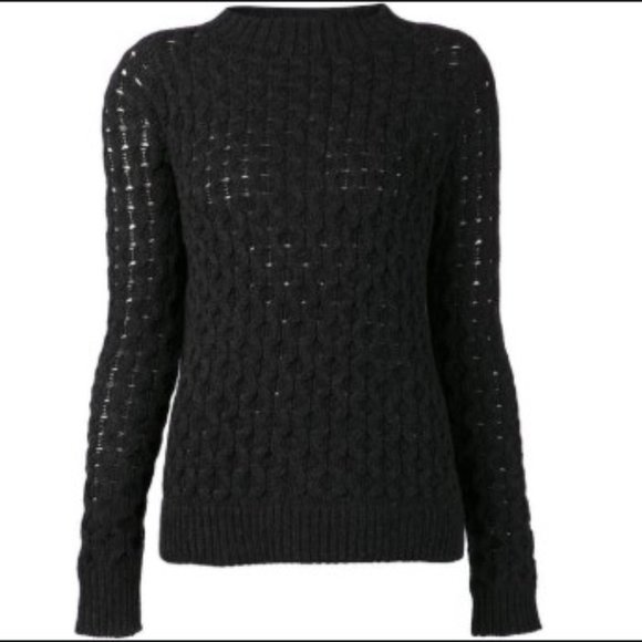 Theory Black Koralyn Loryelle Textured Sweater